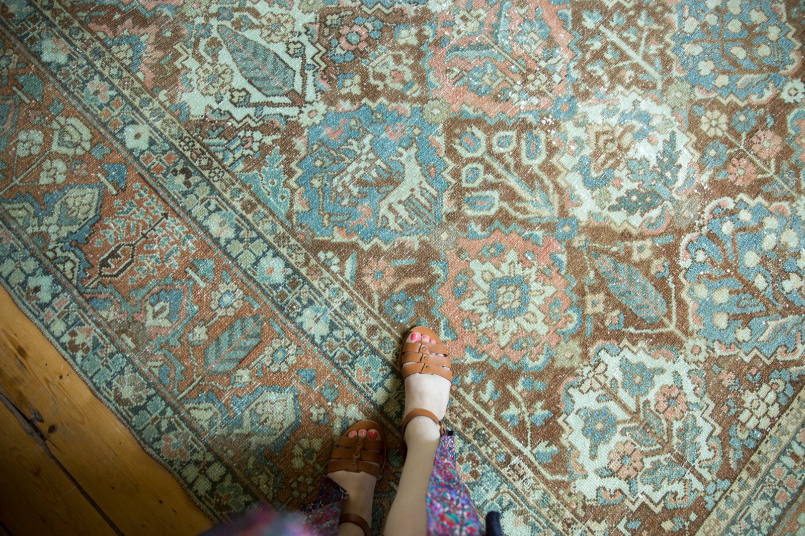 12x13.5 Vintage Distressed Baktiari Square Carpet // ONH Item 5965 Image 1