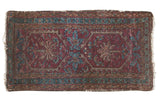 Vintage Lilihan rug: raspberry red field, double shadow medallion, sapphire blue vine borders.
