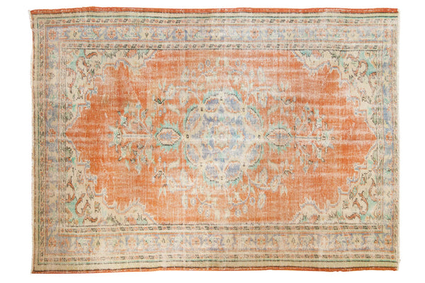Vintage Distressed Oushak Carpet