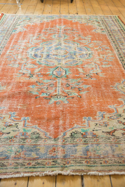 Vintage Distressed Oushak Carpet