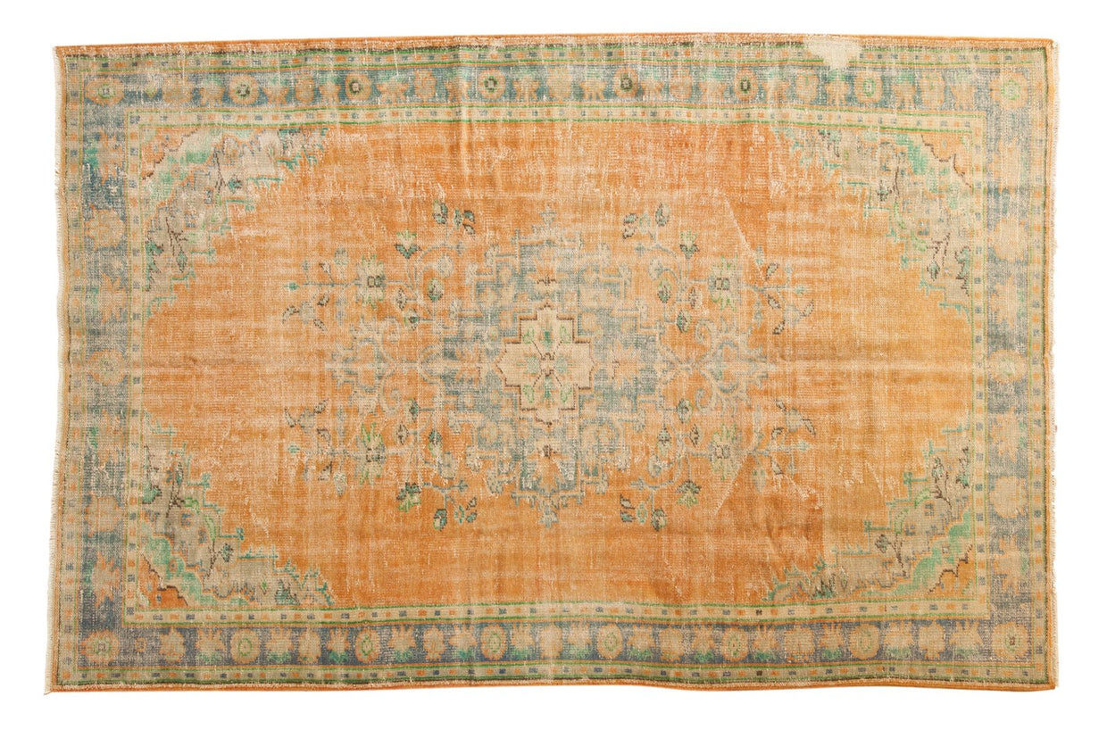 6.5x9.5 Vintage Distressed Oushak Carpet // ONH Item 5990