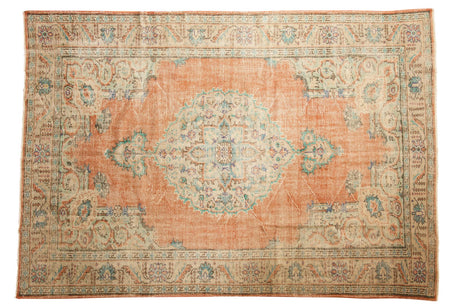 7' x 10'2" Vintage Distressed Oushak Carpet / Item 5995 image 1