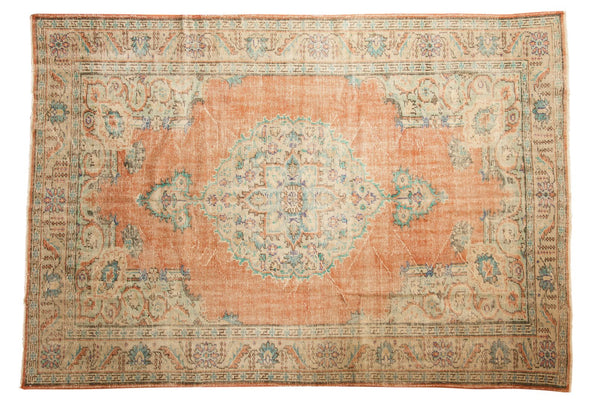 7' x 10'2" Vintage Distressed Oushak Carpet / Item 5995 image 1