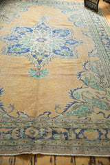  Vintage Distressed Oushak Carpet / Item 5996 image 8