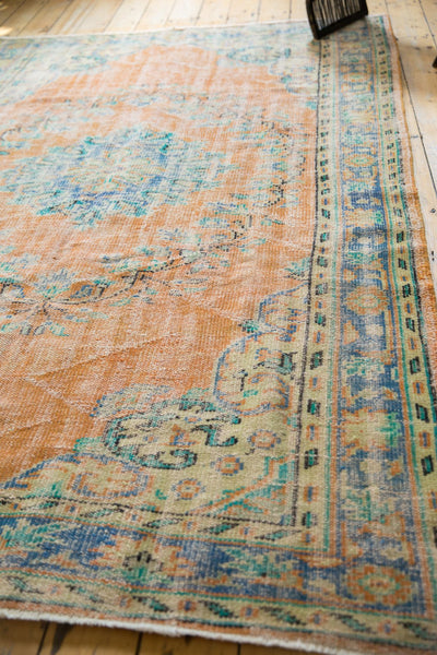 Vintage Distressed Oushak Carpet