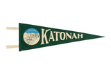 Forest green felt pennant with cream 