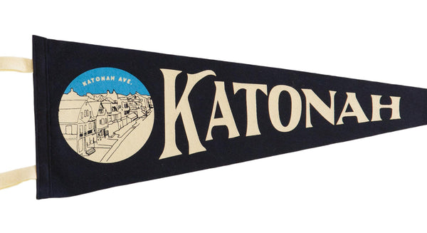 Katonah NY Navy Felt Flag Pennant // ONH Item 6017 Image 1