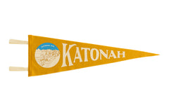 Katonah NY Old Gold Felt Flag Pennant // ONH Item 6019
