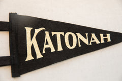 Katonah NY Mini Black Felt Pennant // ONH Item 6021 Image 1