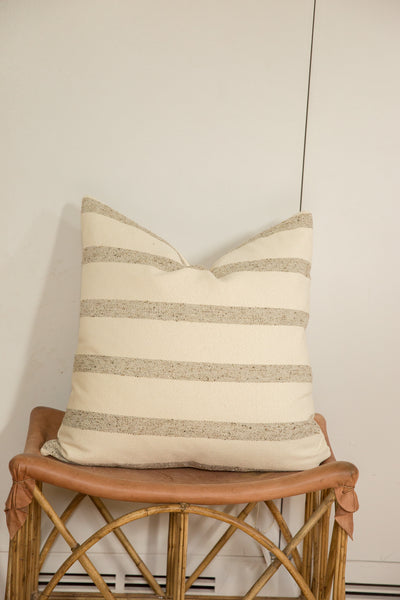 24x24 Remnant Stripe Wool Fabric Pillow // ONH Item 6028 Image 3