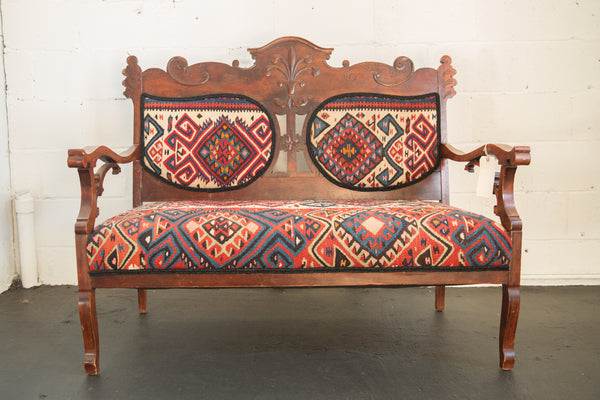 Kilim Upholstered Bench // ONH Item 6030
