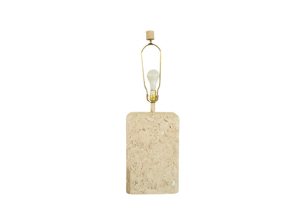 Vintage 1970s Faux Travertine Table Lamp // ONH Item 6036