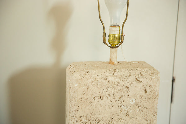 Vintage 1970s Faux Travertine Table Lamp // ONH Item 6036 Image 1