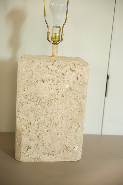 Vintage 1970s Faux Travertine Table Lamp // ONH Item 6036 Image 3