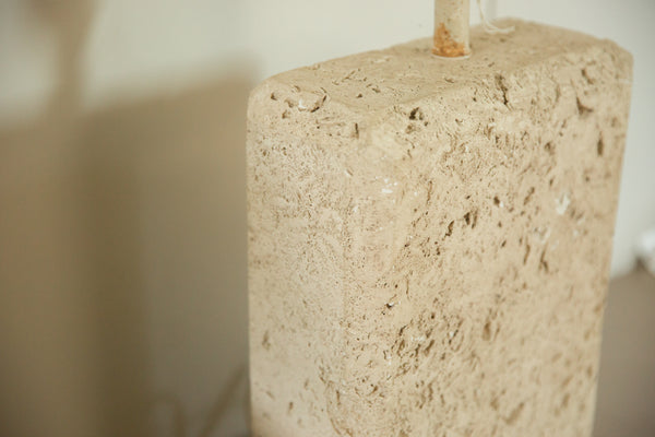 Vintage 1970s Faux Travertine Table Lamp // ONH Item 6036 Image 4