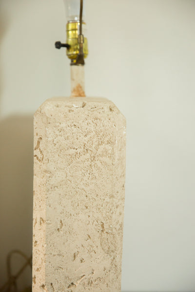Vintage 1970s Faux Travertine Table Lamp // ONH Item 6036 Image 7