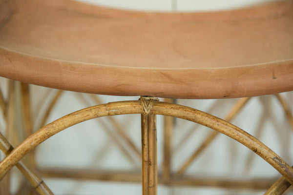 Vintage Deerskin Foot Stool // ONH Item 6038 Image 1