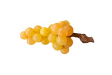 Vintage stone artificial grapes with citrine coloring and natural brown stem.