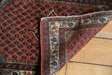 Fine hand-knotted construction on the back of a vintage Persian Engelas collector rug.