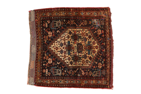 2x2 Antique Afshar Square Rug Mat // ONH Item 6076