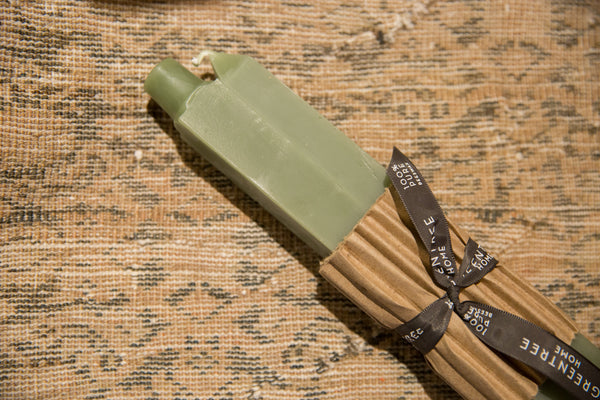 Made in NY Beeswax Candle Square Sage Green Tapers // ONH Item 6082 Image 1
