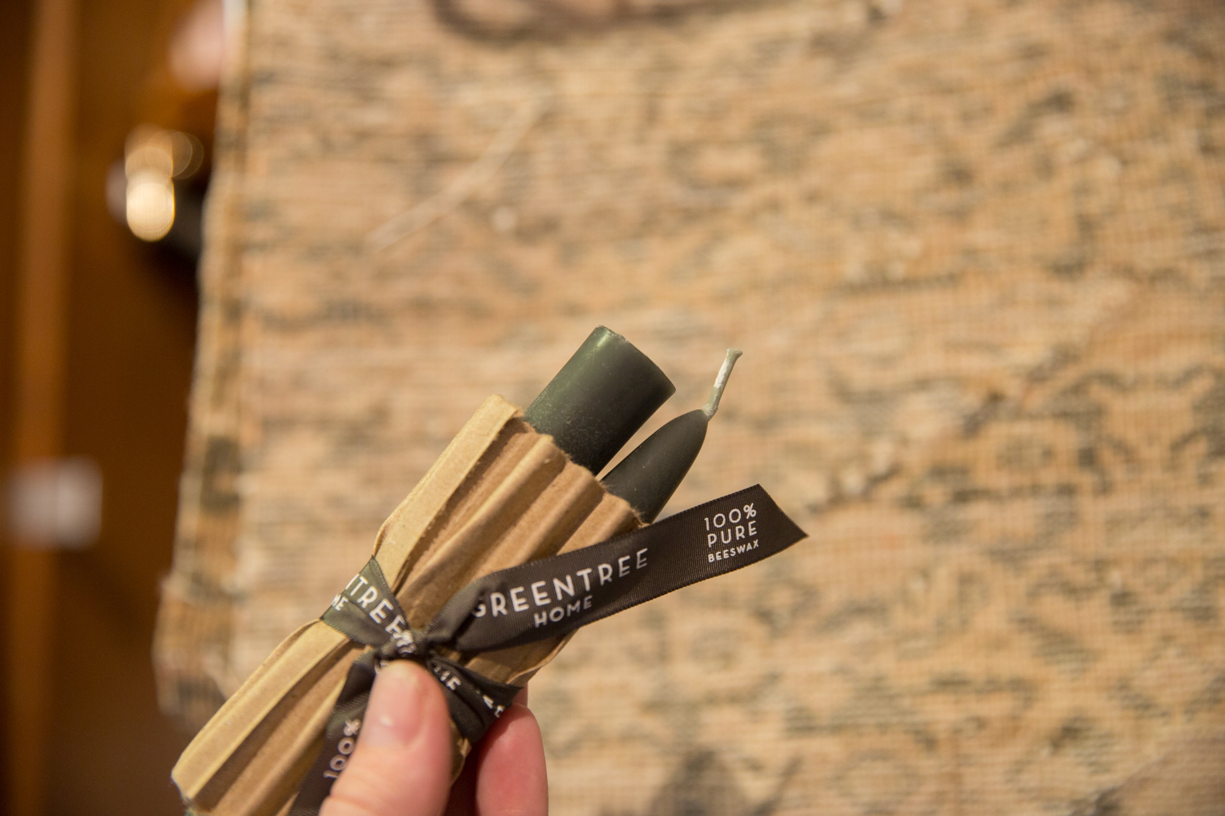 Made in NY Beeswax Candle Everyday 6" Antique Color Tapers // ONH Item 6083 Image 1