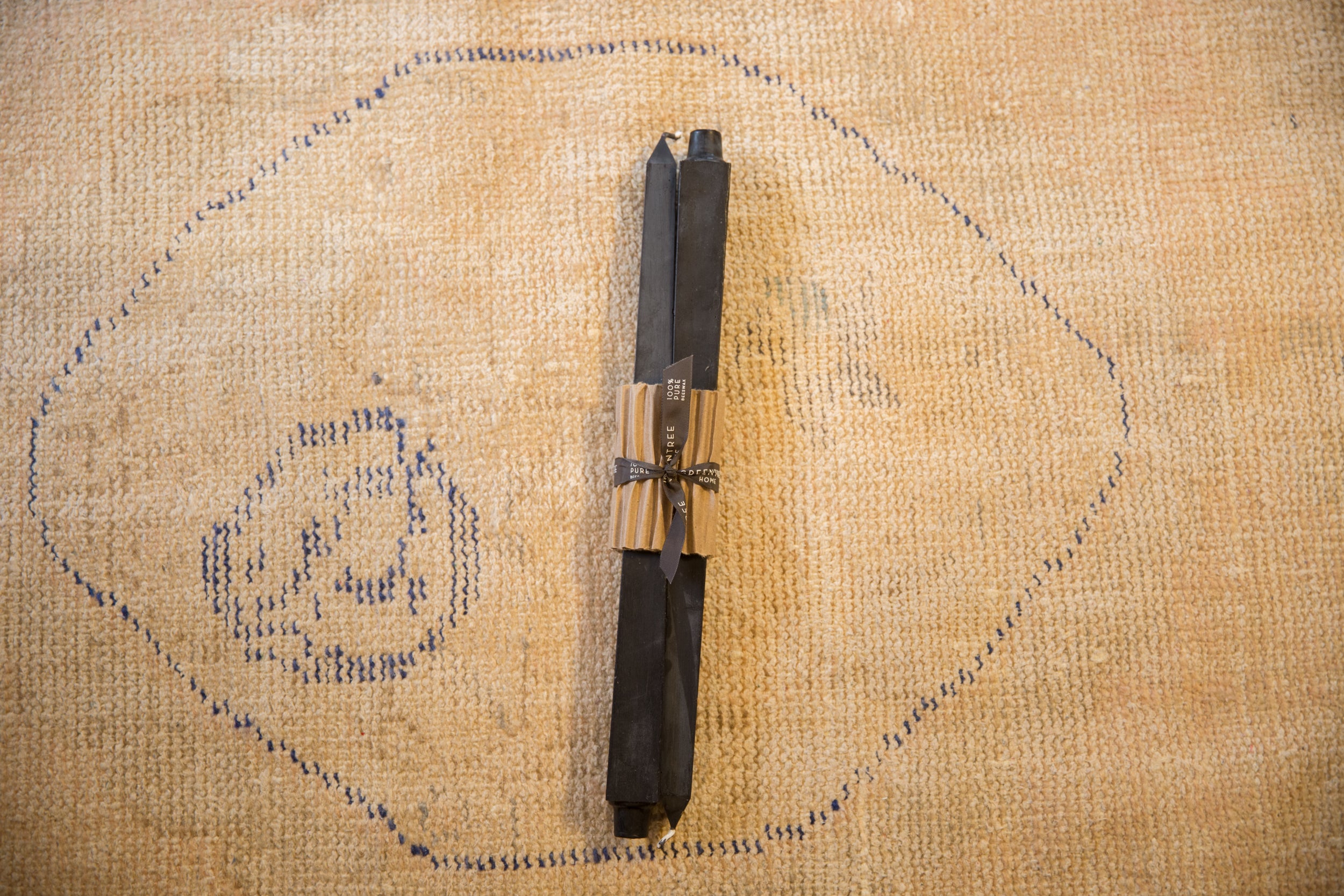 Made in NY Beeswax Candle Square Extra Large Black Tapers // ONH Item 6092 Image 1