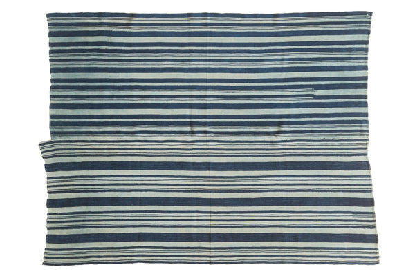 Striped Indigo African Textile Throw