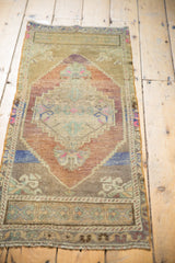  Vintage Distressed Oushak Rug Mat Runner / Item 6112 image 6