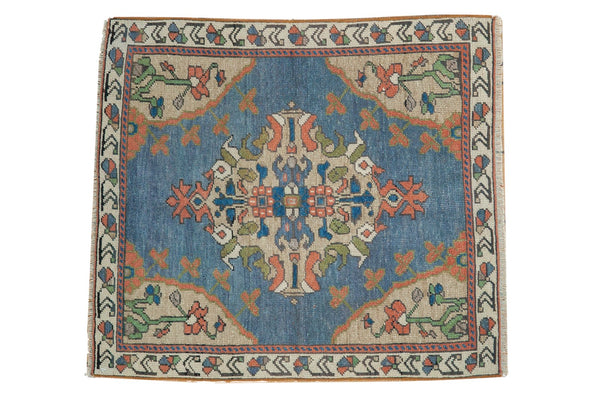 Vintage Distressed Oushak Square Rug Mat