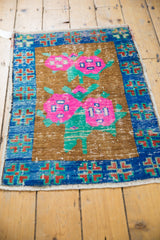 Vintage Distressed Oushak Rug Mat