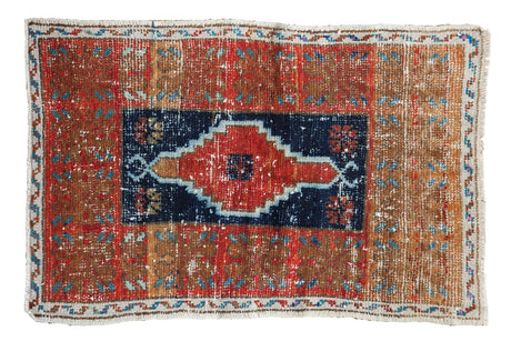 2x3.5 Vintage Distressed Oushak Rug // ONH Item 6137