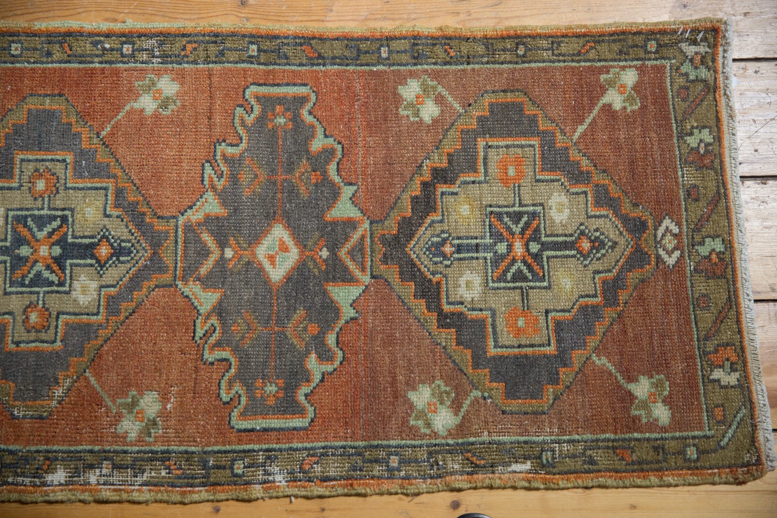 1.5x3.5 Vintage Distressed Oushak Rug Mat Runner // ONH Item 6151 Image 1