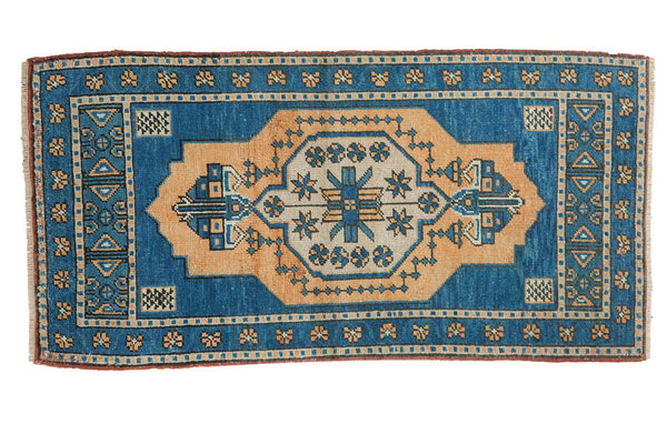 1'11" x 3'8" Vintage Distressed Oushak Rug / Item 6158 image 1