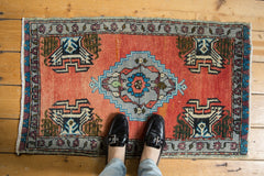 Vintage Distressed Oushak Rug Mat
