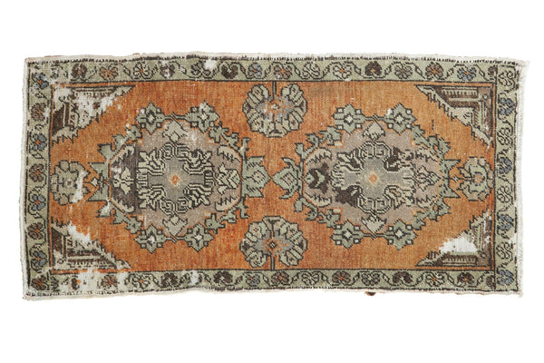 1'10" x 3'9" Vintage Distressed Oushak Rug Runner / Item 6166 image 1