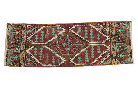 1x3.5 Vintage Distressed Oushak Rug Mat Runner // ONH Item 6176