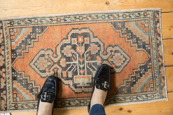 1.5x3 Vintage Distressed Oushak Rug Mat // ONH Item 6186 Image 1
