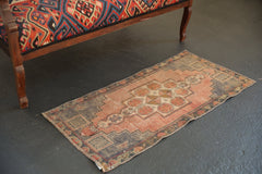 Vintage Distressed Oushak Rug Mat Runner / ONH item 6211 Image 3