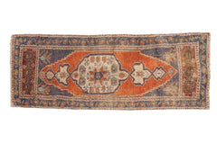 Vintage Distressed Oushak Rug Mat Runner / ONH item 6213