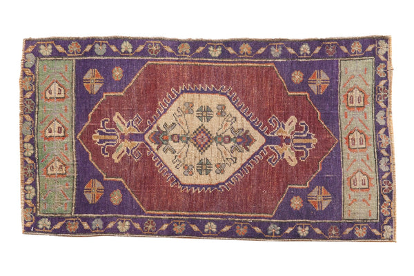 1.5x3.5 Vintage Distressed Oushak Rug Mat Runner // ONH Item 6214