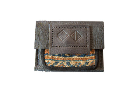 Leather and Rug Fragment Coin Purse // ONH Item 6233