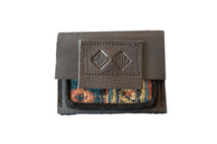 Leather and Rug Fragment Coin Purse // ONH Item 6234