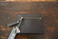 Leather and Rug Fragment Coin Purse / Wallet with Zipper // ONH Item 6242 Image 3
