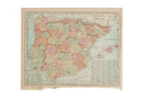 Cram's 1907 map of Spain and Portugal, displaying muted political regions on aged paper.