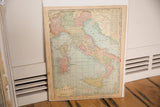 Detail of Cram's 1907 Italy map, showing Sicily, Sardinia, and surrounding seas with aged patina.