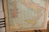 Detail of Cram's 1907 map showing Sicily, southern Italy, and the Mediterranean Sea.