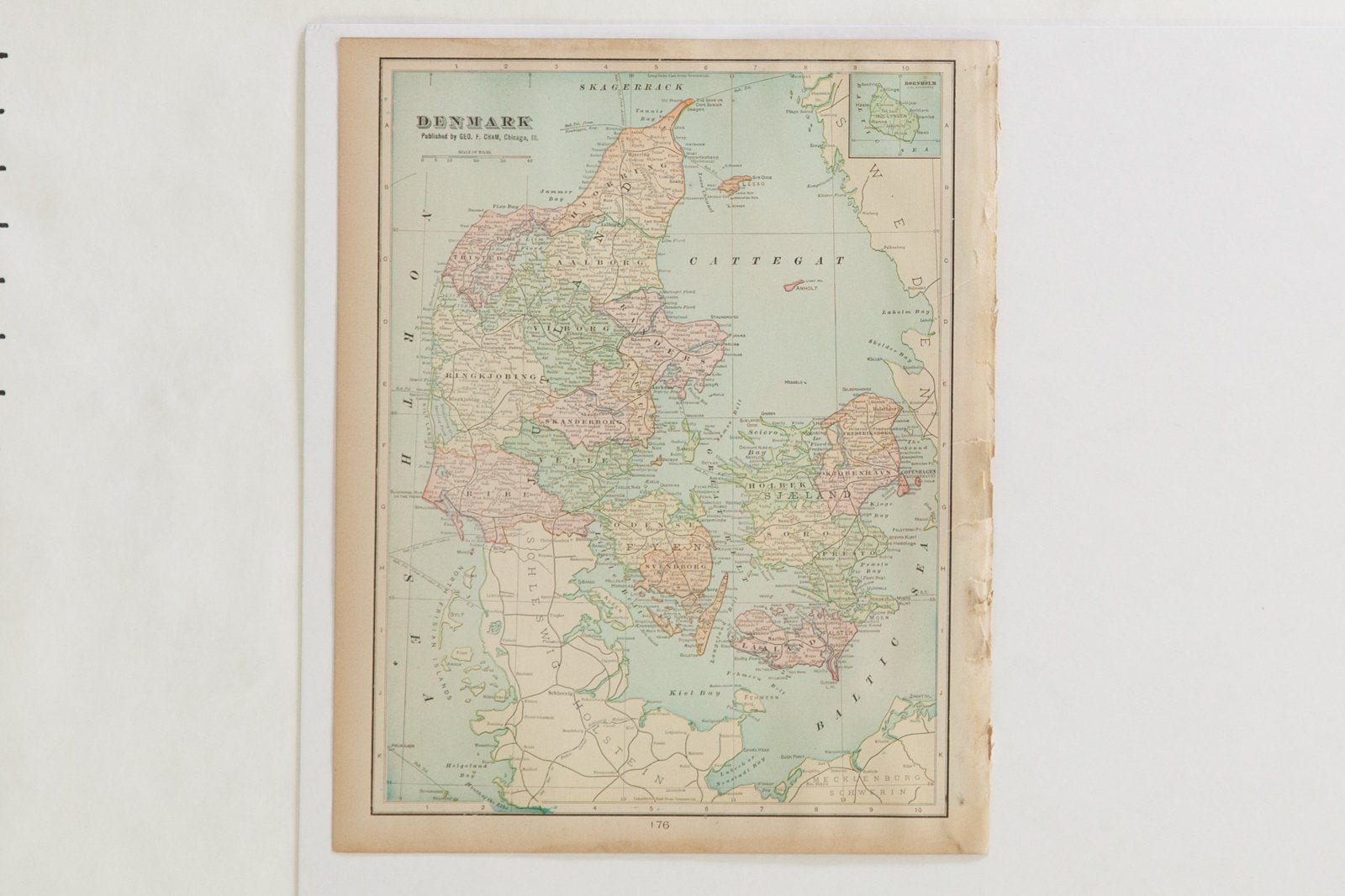 Map of Sweden Cram's Unrivaled Atlas of the World 1907 Edition