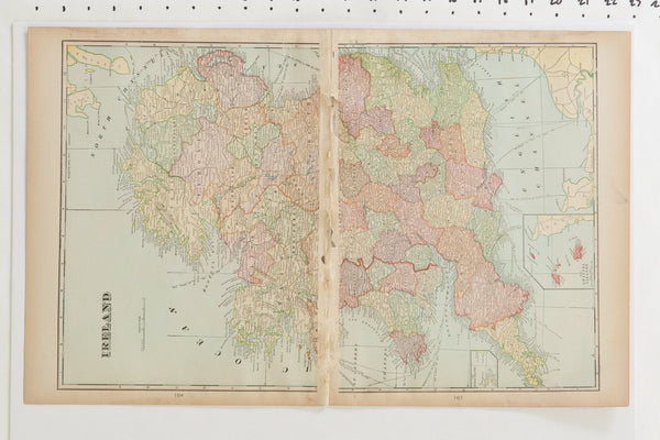 Map of Scotland Cram's Unrivaled Atlas of the World 1907 Edition