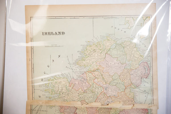 Map of Scotland Cram's Unrivaled Atlas of the World 1907 Edition